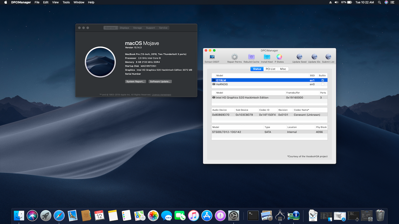 Success Hackintosh Mojave 10.14.3 Build 18D42 at HP Elite Book 840 G3
